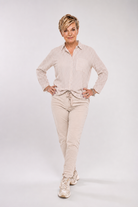 Stretchbroek uni beige