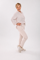 Stretchbroek uni beige